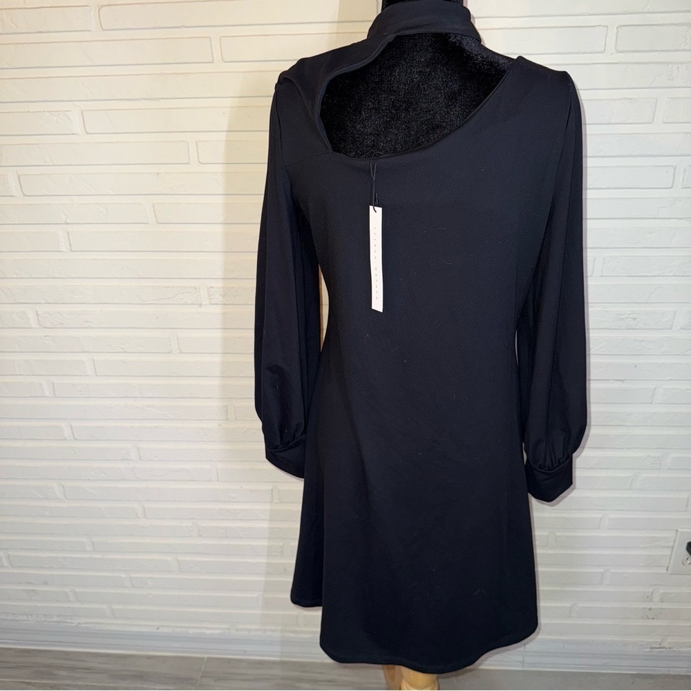Susana Monaco Black Choker Neck Cutout Fit & Flare Minidress, Women’s Size XL - Picture 7 of 13
